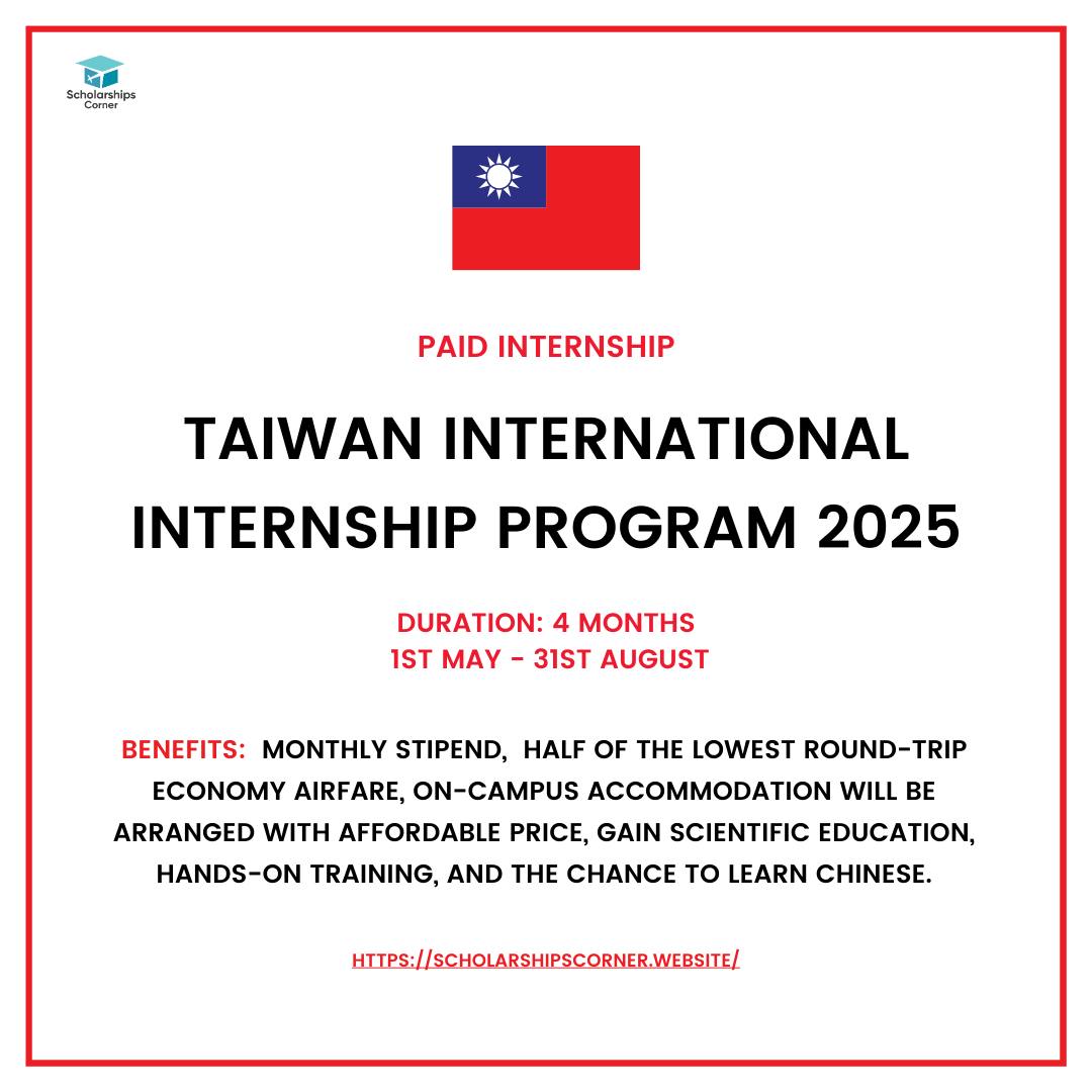 You are currently viewing Taiwan International Internship Program 2025 | Paid Internship